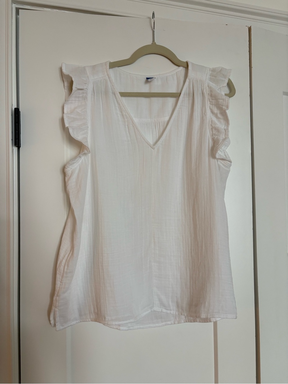 100% Cotton White Ruffle Top